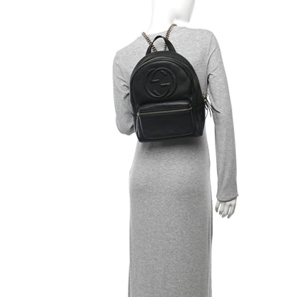 Gucci Pebbled Calfskin Soho Chain Backpack Black 2 of 12