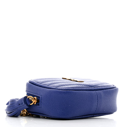 Saint Laurent Grain De Poudre Matelasse Monogram Baby Lou Camera Bag Sapphire Blue 3 of 7