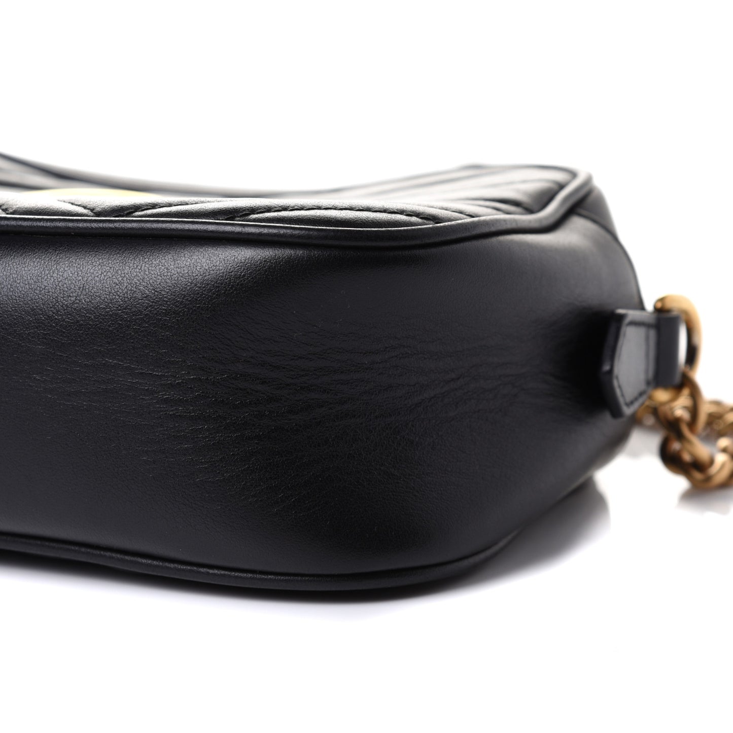 Calfskin Matelasse Small GG Marmont Chain Shoulder Bag Black