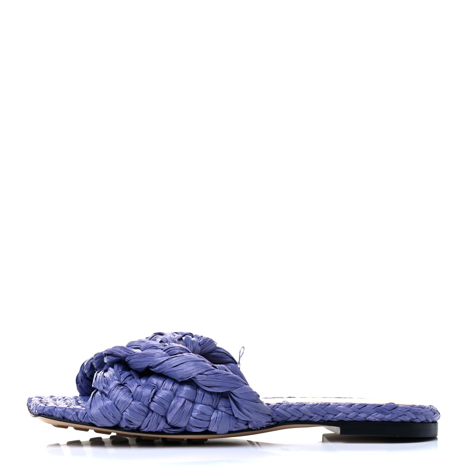 Bottega Veneta Raffia Twisted Intrecciato Stretch Flat Sandals 36 Lavender 1 of 7