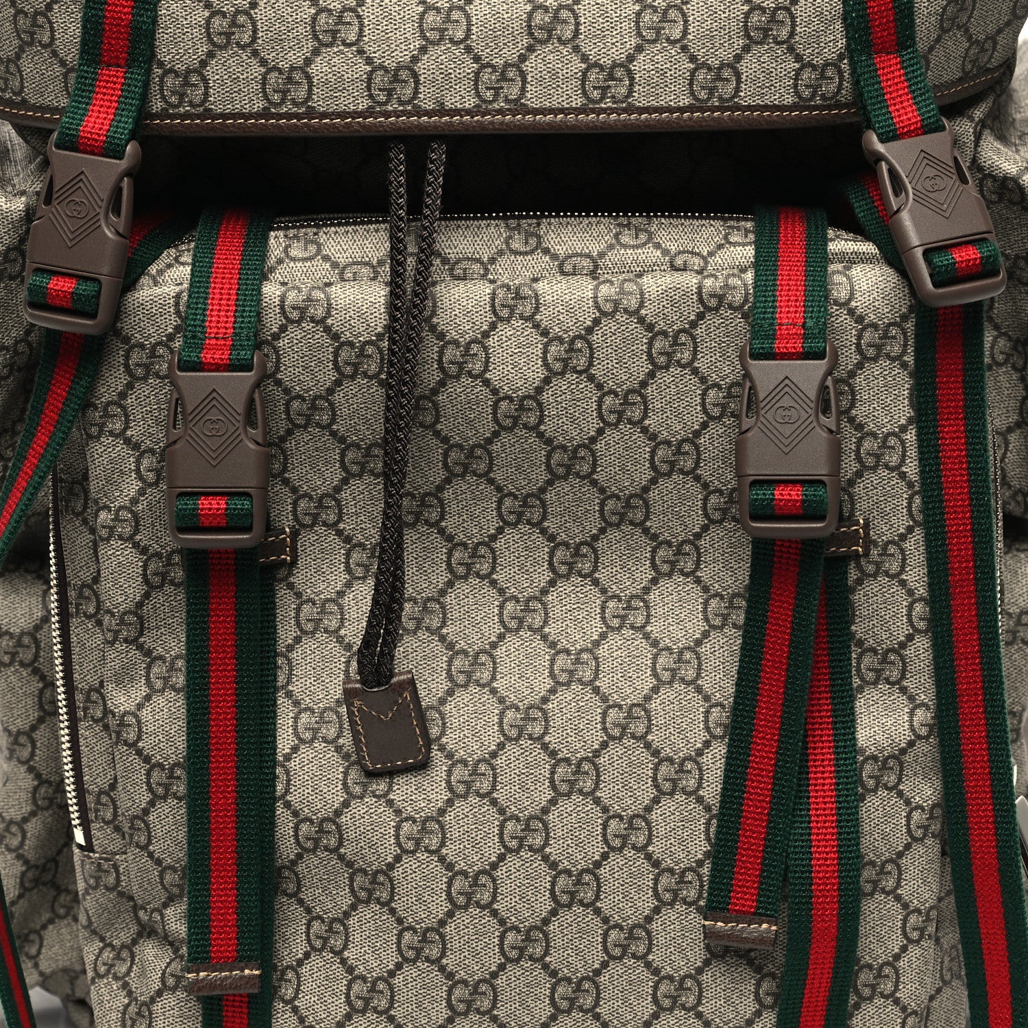 Gucci GG Supreme Monogram Web Backpack Beige Ebony 9 of 11