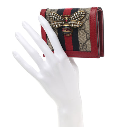 Gucci GG Supreme Monogram Queen Margaret Card Case Red 2 of 8