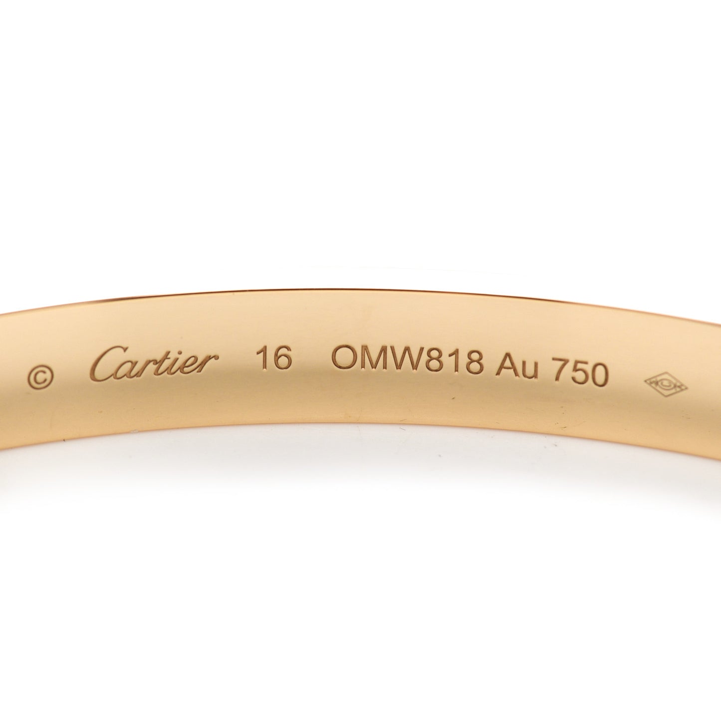 18K Yellow Gold LOVE Bracelet 16