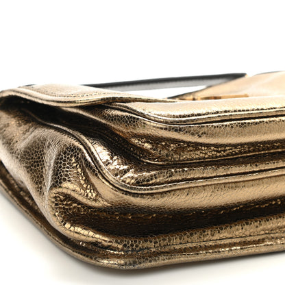 Saint Laurent Metallic Cracked Calfskin Matelasse Monogram Baby Niki Chain Satchel Gold 9 of 10