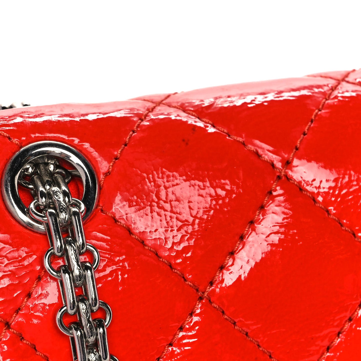 Distressed Patent Quilted 2.55 Reissue 227 Flap Red