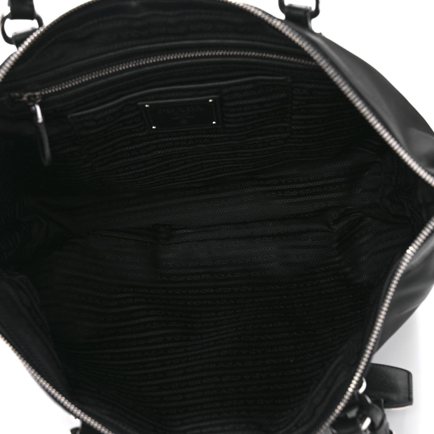 Prada Tessuto Nylon Calfskin Shopping Tote Black 5 of 8
