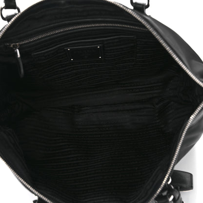 Prada Tessuto Nylon Calfskin Shopping Tote Black 5 of 8
