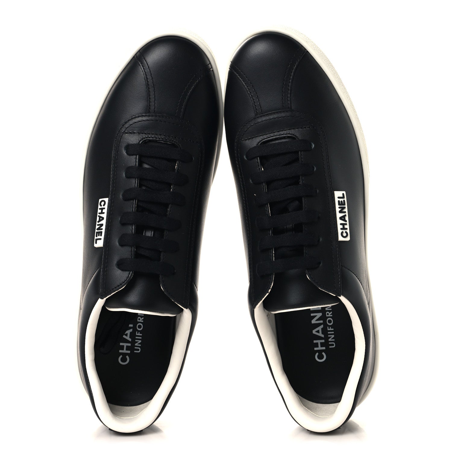 Chanel Calfskin CC Uniform Womens Sneakers 41 Black 2 of 8