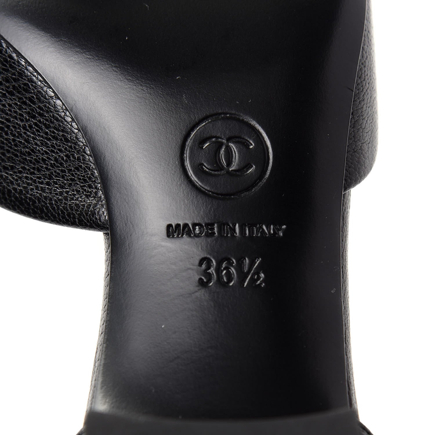 Chanel Goatskin Cap Toe CC Slingback Pumps 36.5 Black 9 of 11