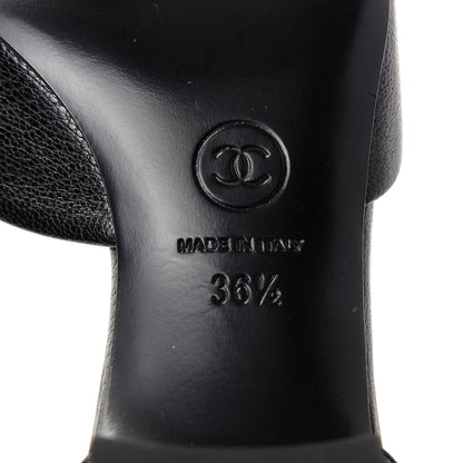 Chanel Goatskin Cap Toe CC Slingback Pumps 36.5 Black 9 of 11