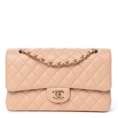 Chanel Caviar Quilted Medium Double Flap Beige 1 of 10