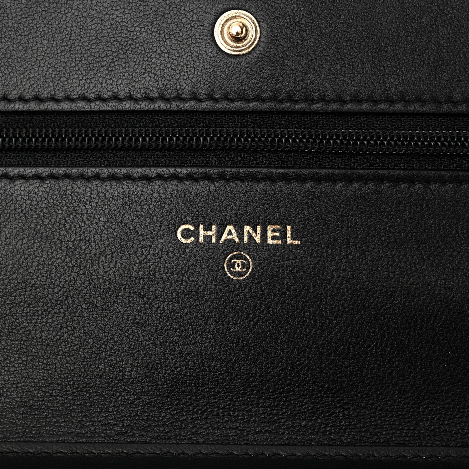 Chanel Lambskin Chevron Quilted Wallet On Chain WOC Black 6 of 12