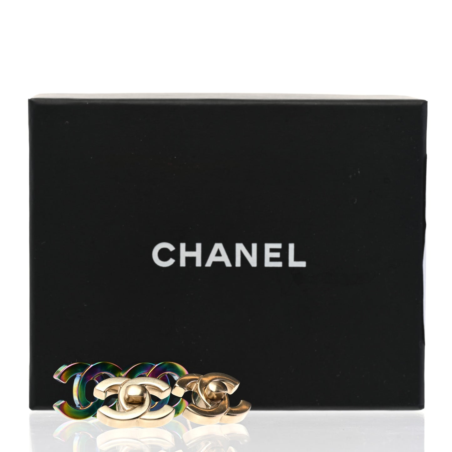 CC Earrings Gold Rainbow