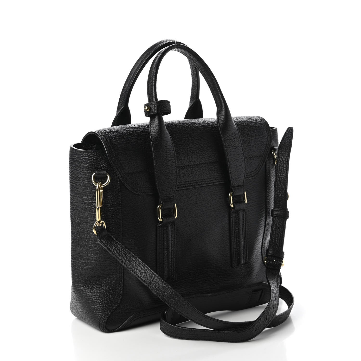 3.1 Phillip Lim Textured Calfskin Medium Pashli Satchel Black 3 of 10