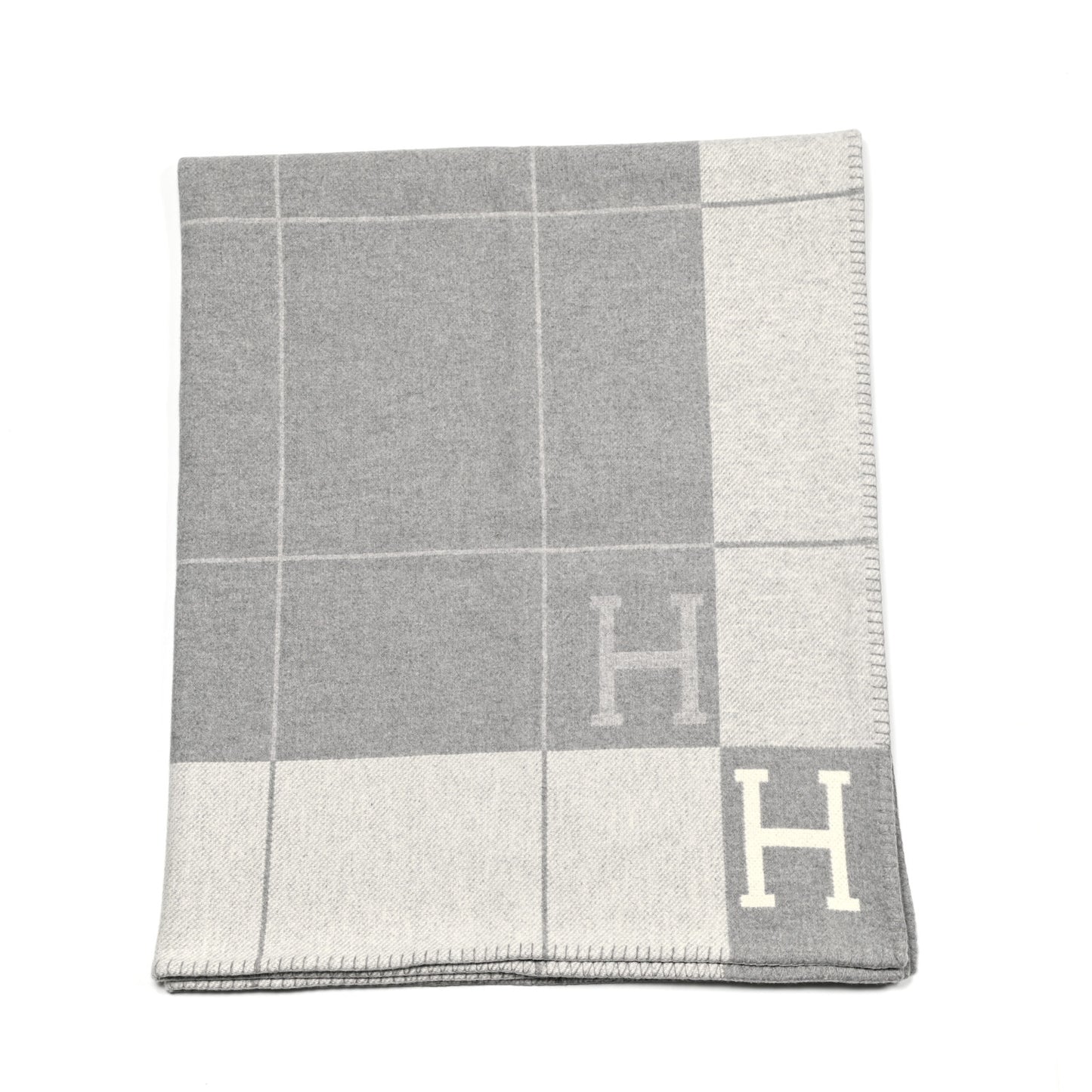 Wool Cashmere Avalon III Blanket Ecru Gris Clair