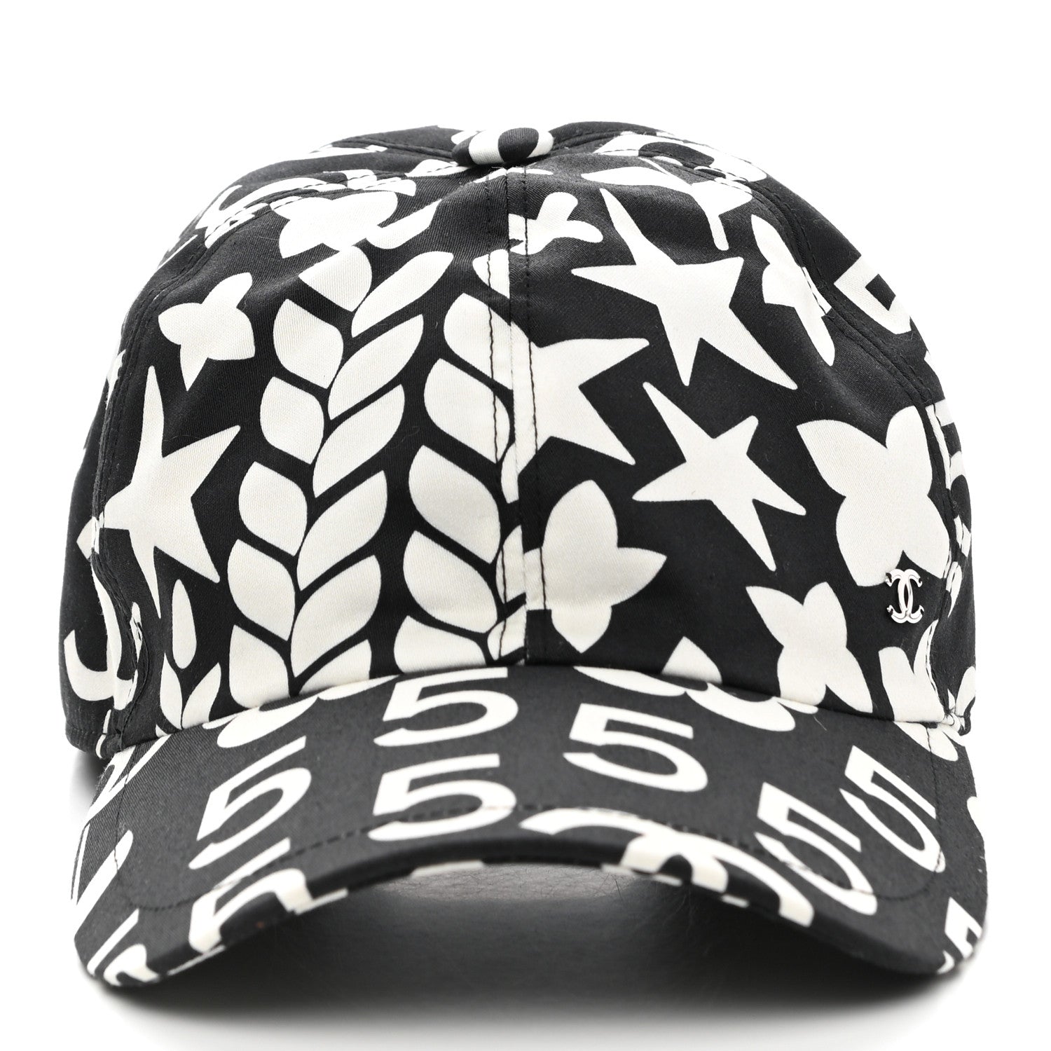 Chanel Cotton Cap Hat Black White 3 of 8
