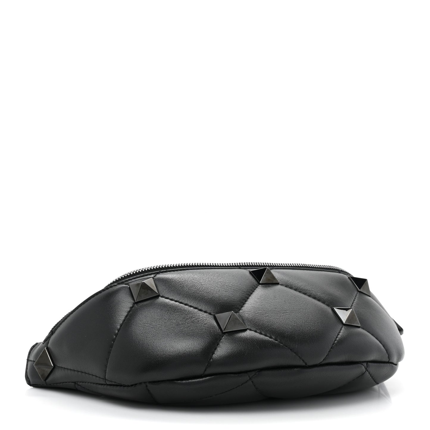 Nappa Monochrome Roman Stud Belt Bag Black