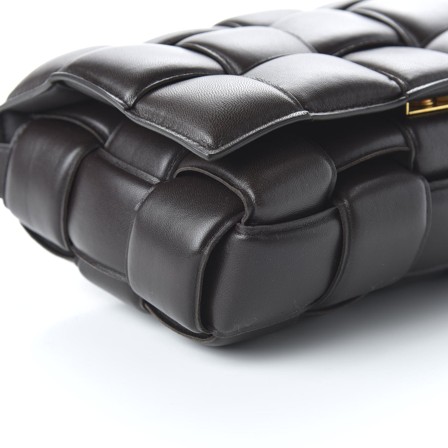 Nappa Maxi Intreccio Padded Cassette Crossbody Bag Fondente
