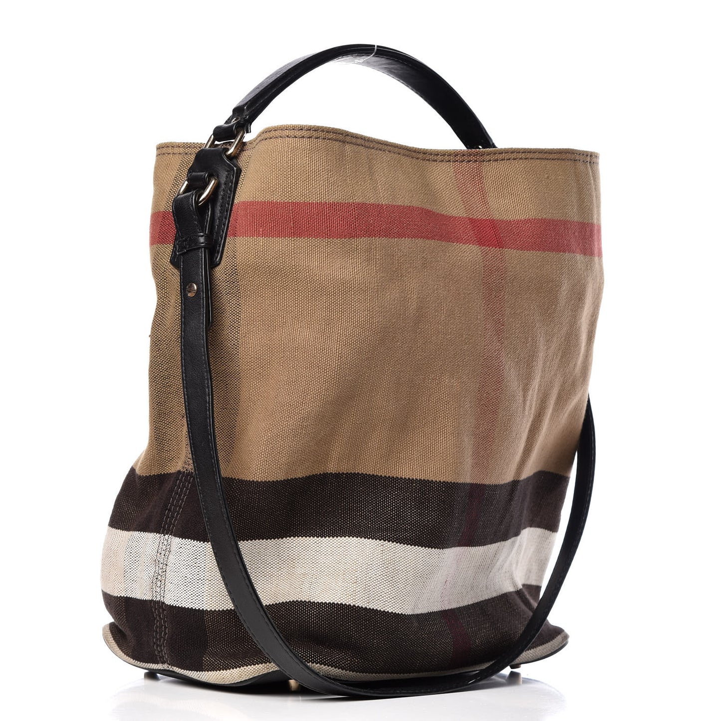 Canvas Mega Check Medium Ashby Hobo Black