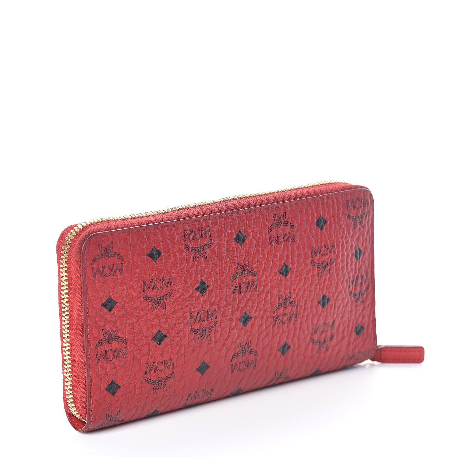 MCM Visetos Large Zip Around Wallet Ruby Red 3 of 6