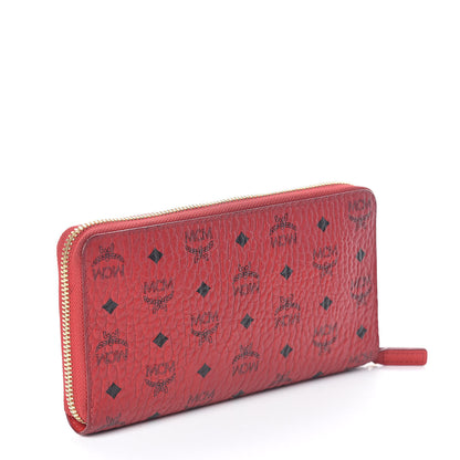 MCM Visetos Large Zip Around Wallet Ruby Red 3 of 6