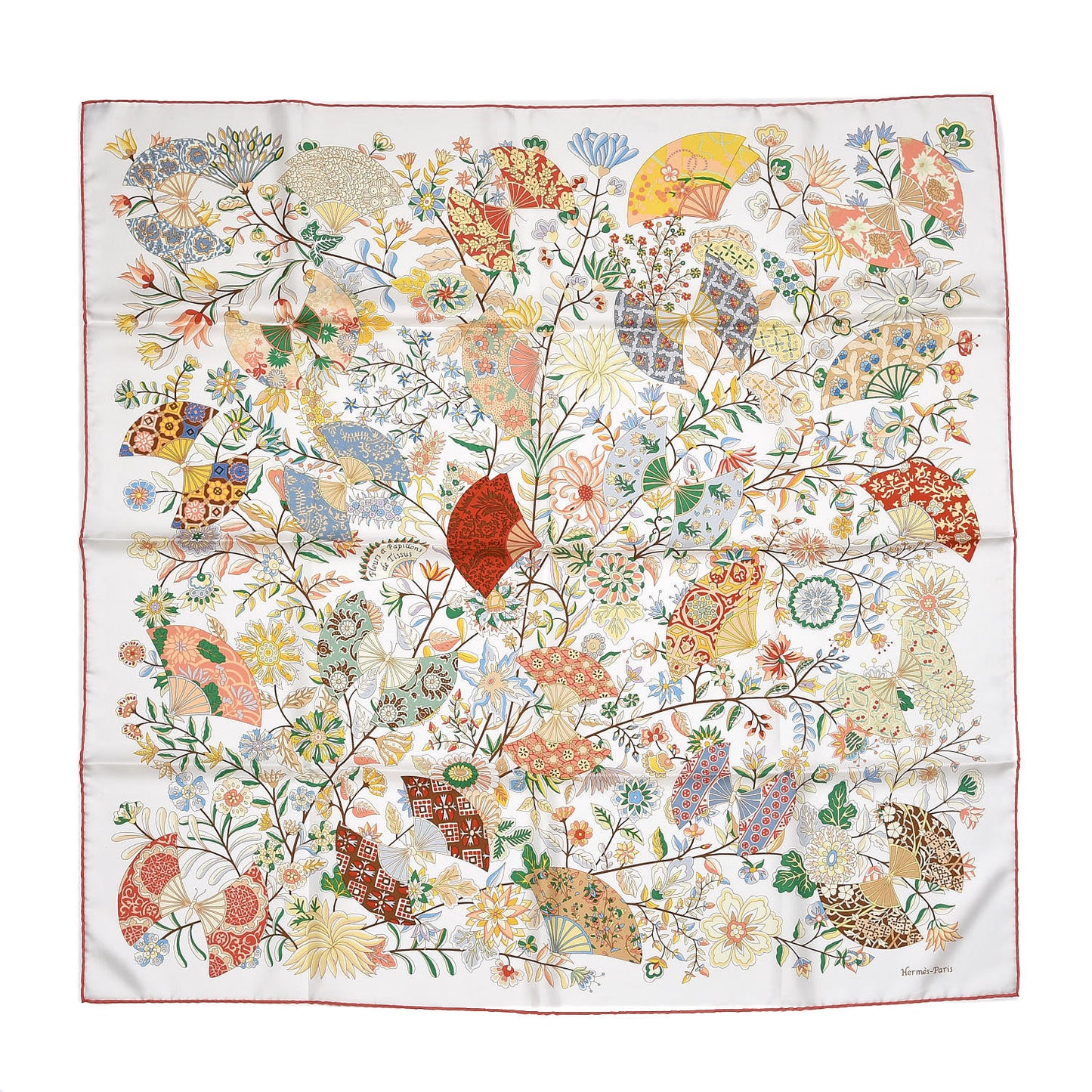 Silk Fleurs et Papillons de Tissus Scarf 90