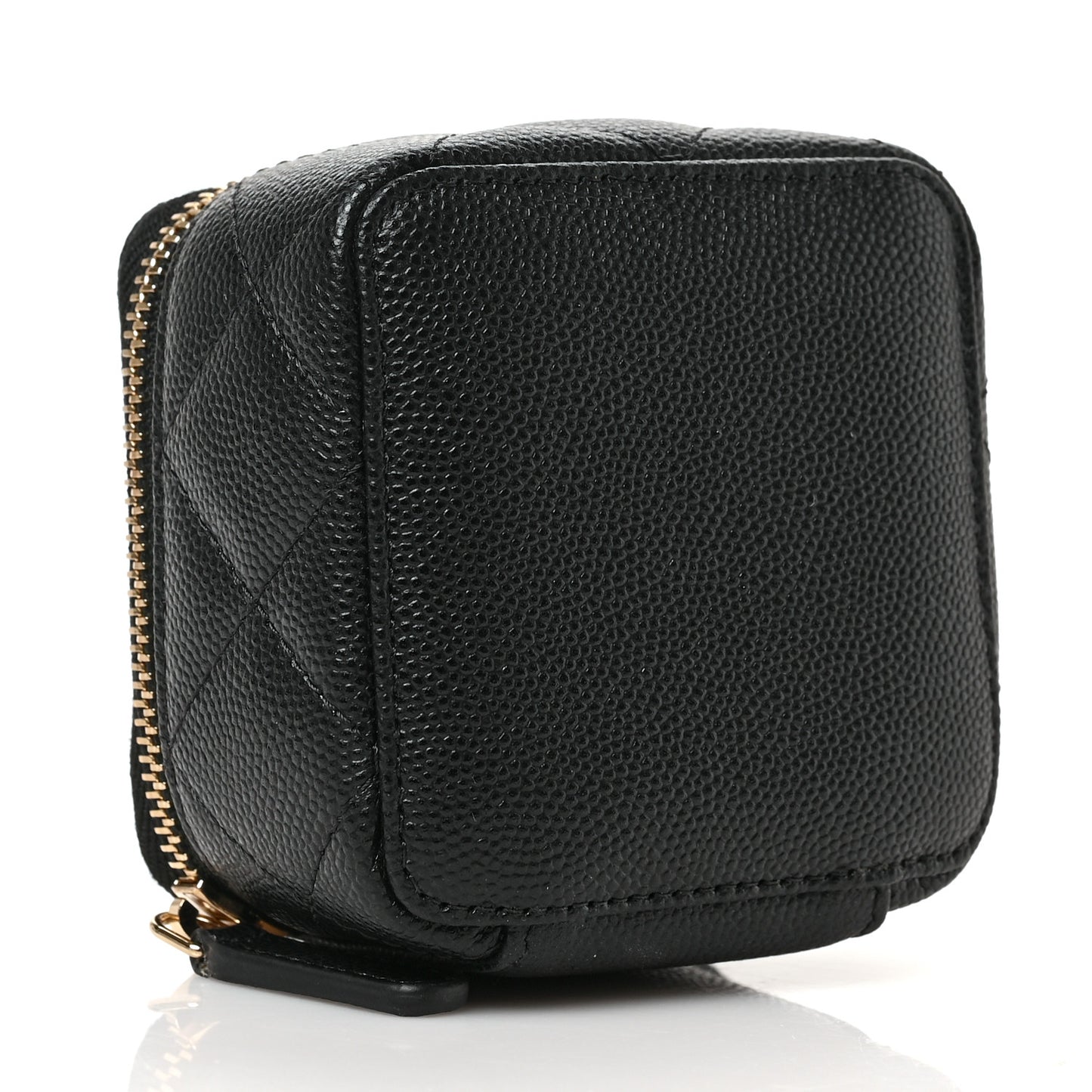 Caviar Quilted Jewelry Travel Case Black