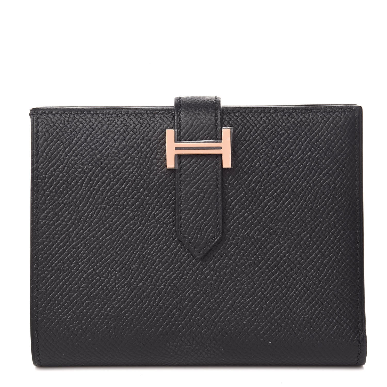 Hermes Epsom Bearn Compact Wallet Black 1 of 8