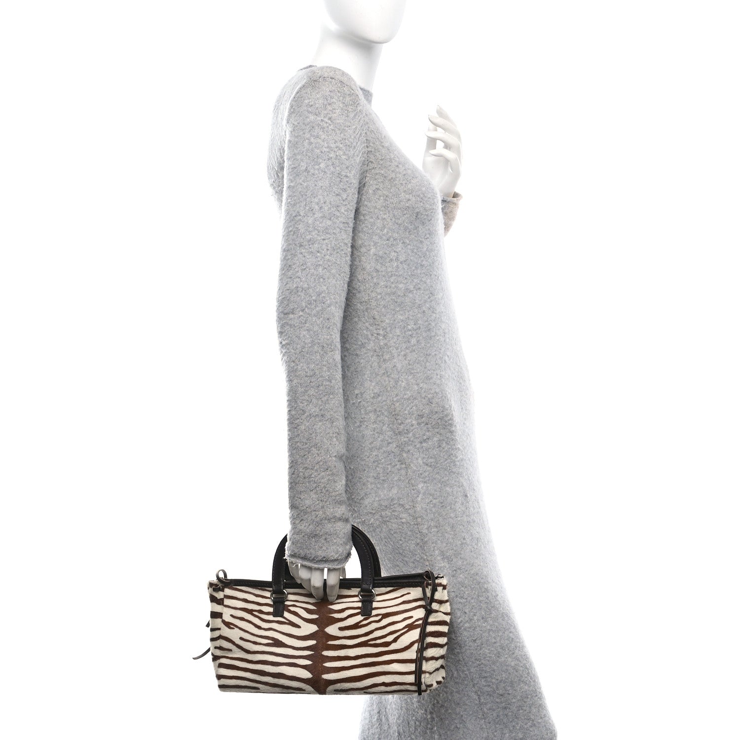 Prada Calf Hair Zebra Print Tote White Moro 2 of 9