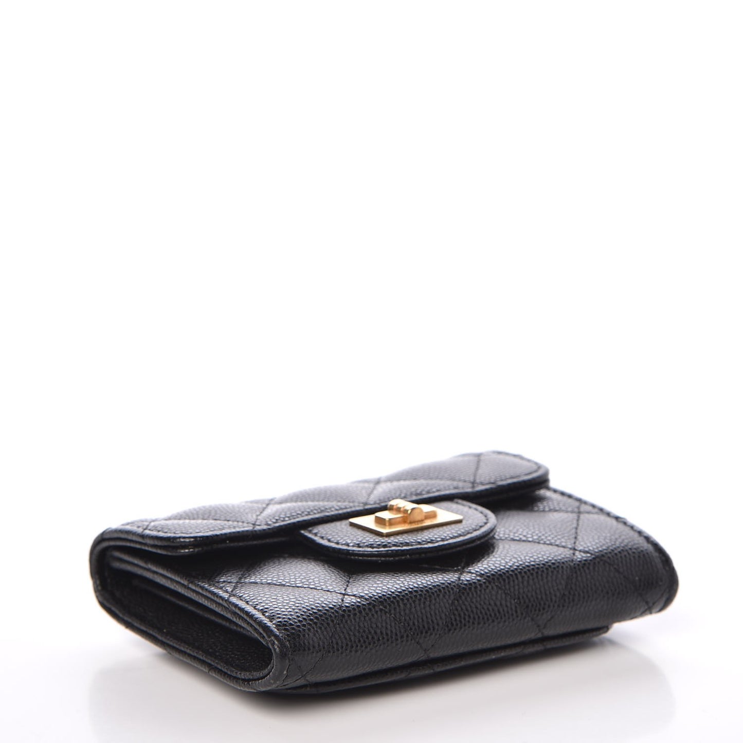 Caviar Quilted Reissue Card Holder Black