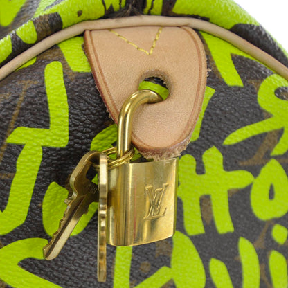 Louis Vuitton Monogram Graffiti Speedy 30 Green 9 of 10