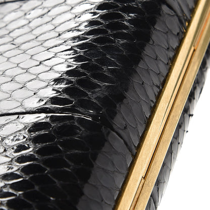 Alexander McQueen Python Pearlescent Knuckle Duster Clutch Black Gold 6 of 7