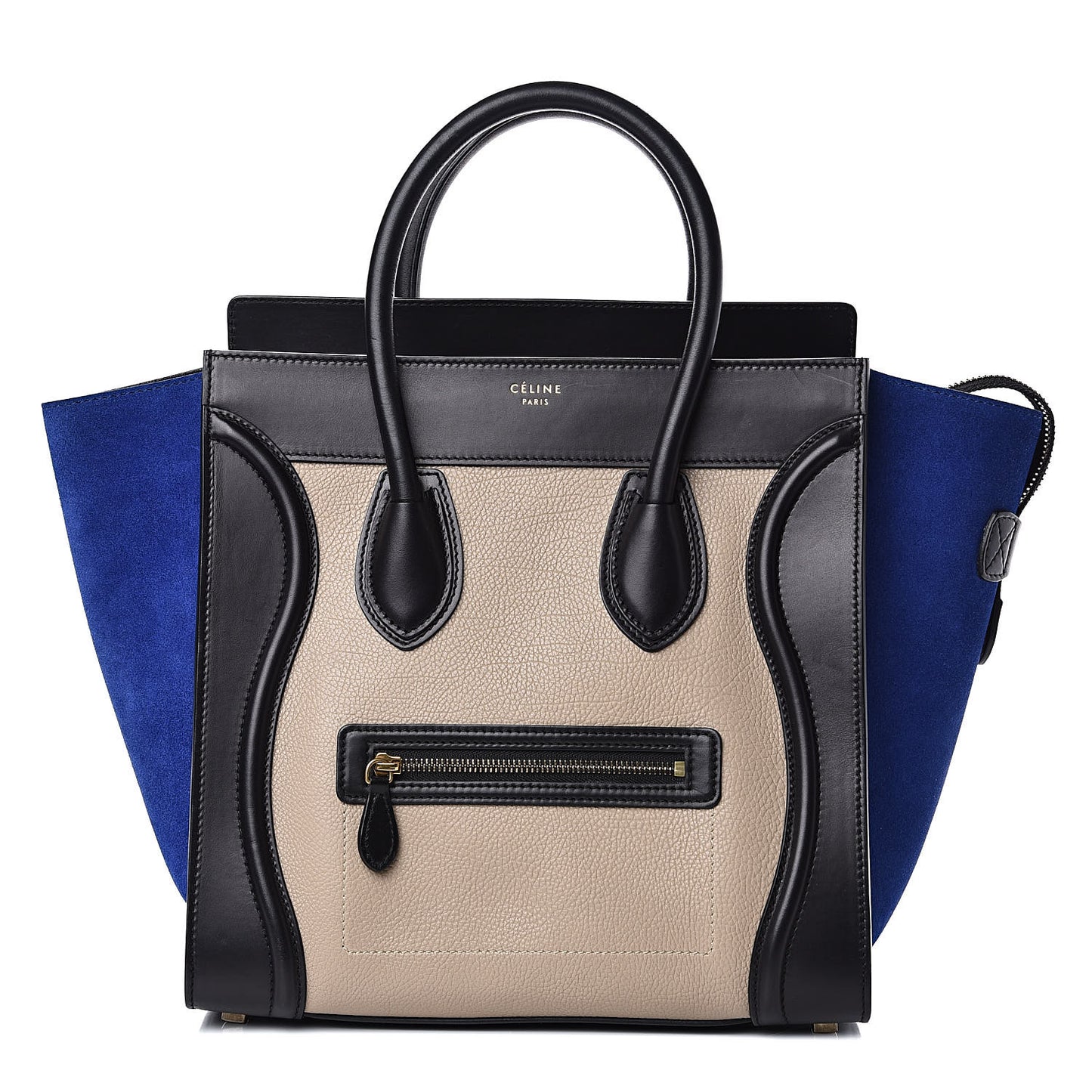 Elephant Calfskin Suede Mini Tri-Color Luggage Sand