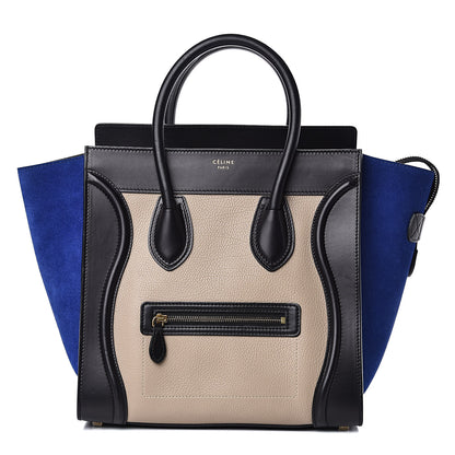 Celine Elephant Calfskin Suede Mini Tri-Color Luggage Sand 1 of 13