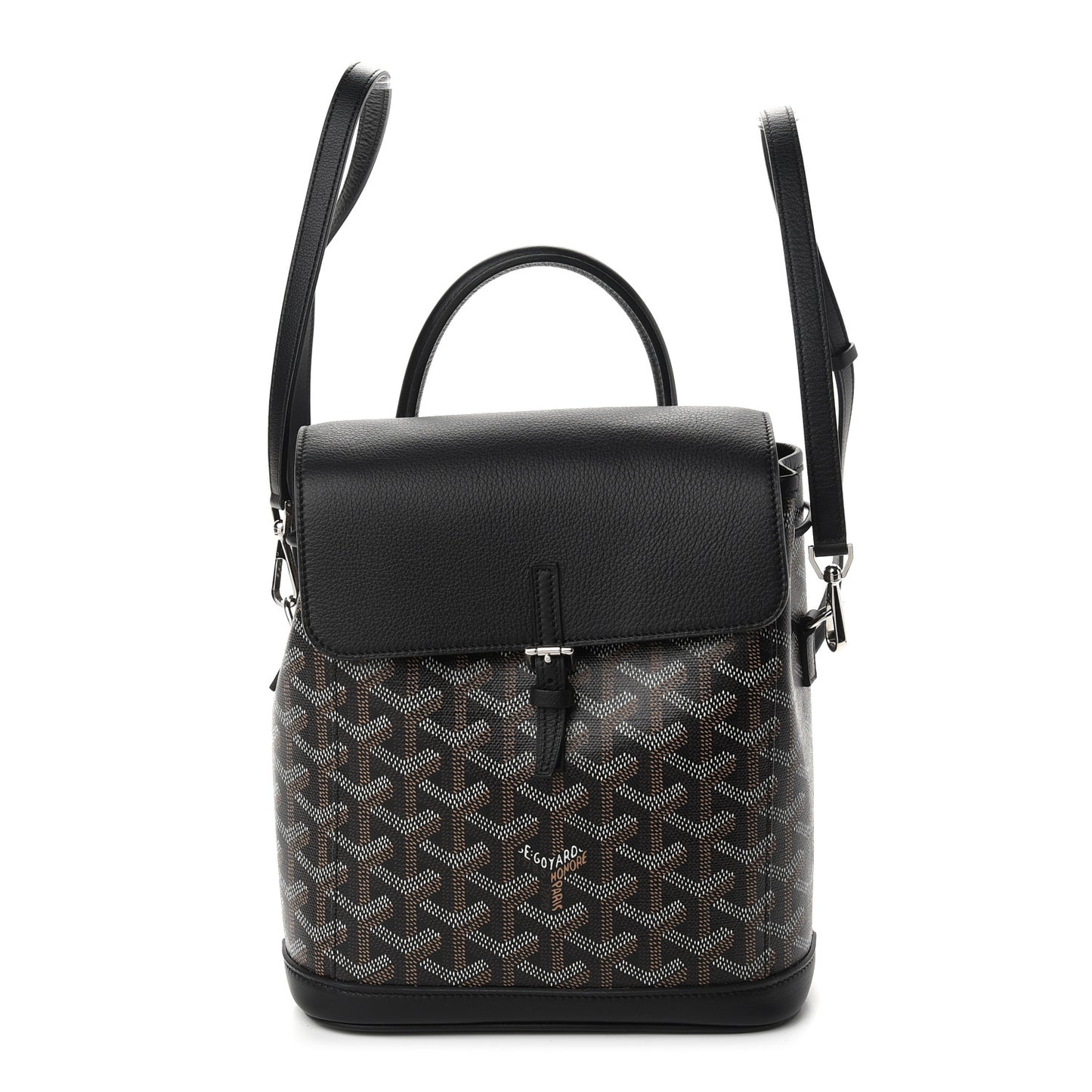 Goyardine Calfskin Mini Alpin Backpack Black