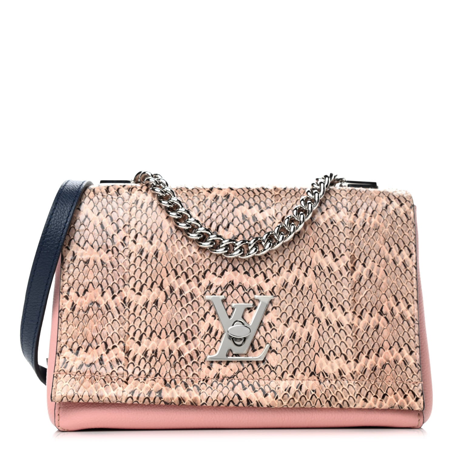 Louis Vuitton Watersnake Lockme II Chain Bag BB Rose Ballerine Black 1 of 4