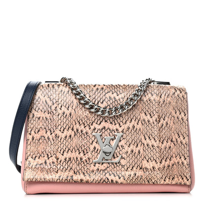 Louis Vuitton Watersnake Lockme II Chain Bag BB Rose Ballerine Black 1 of 4