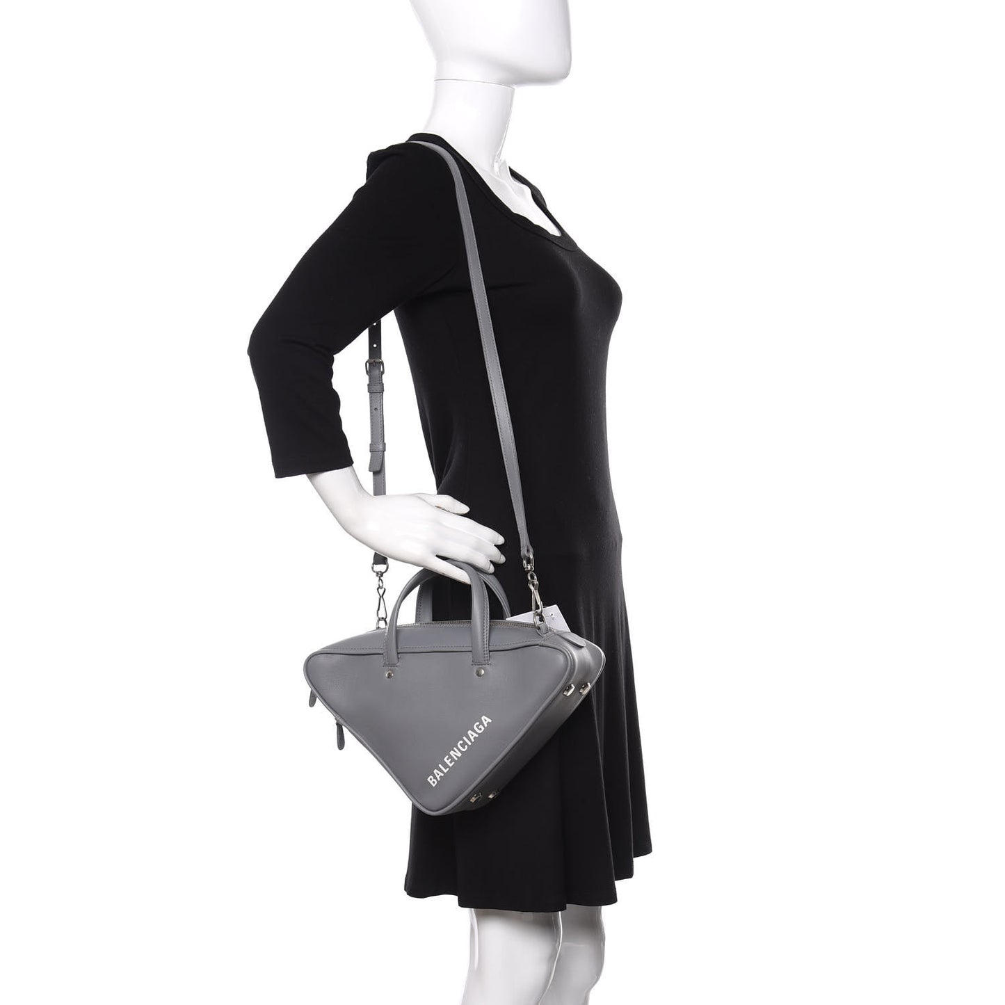 Calfskin S Triangle Duffle Grey