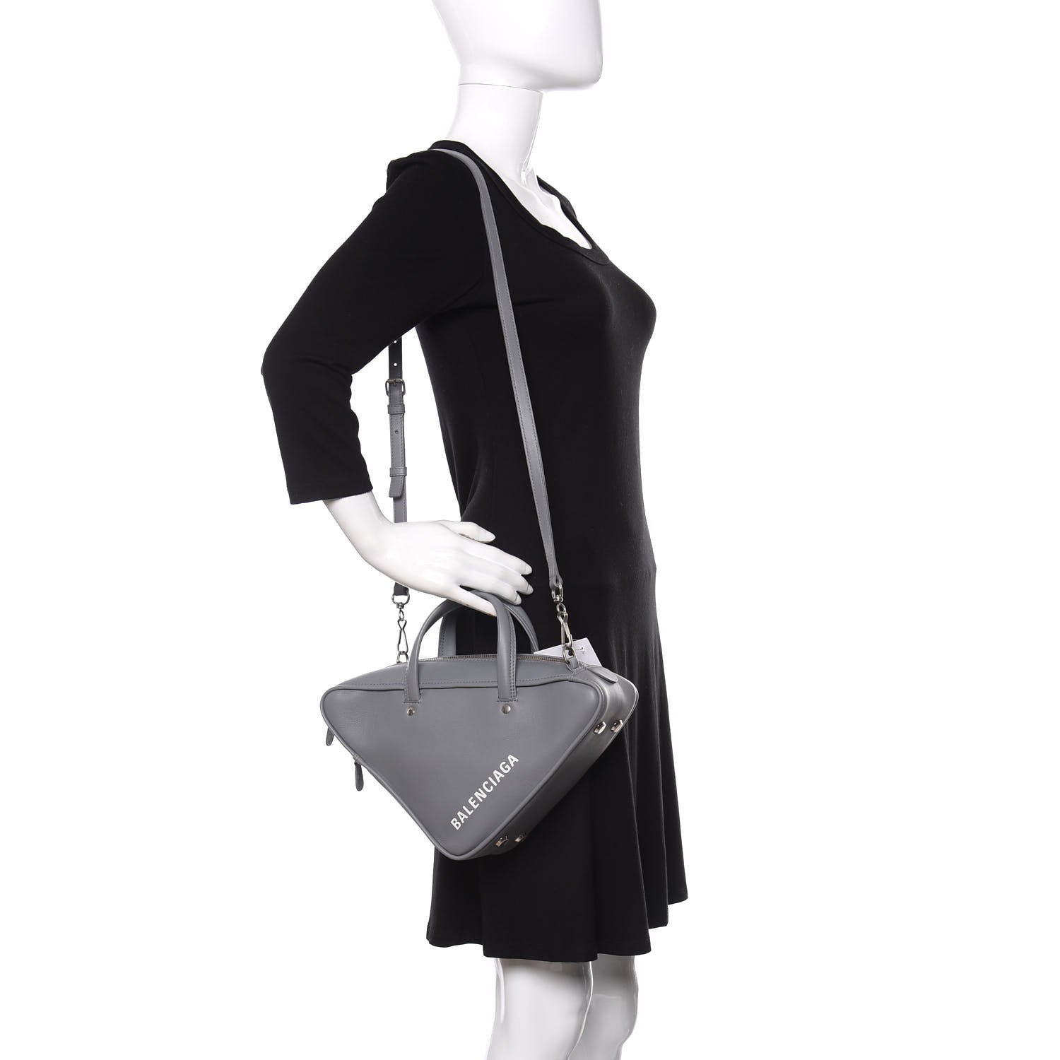 Balenciaga Calfskin S Triangle Duffle Grey 2 of 9