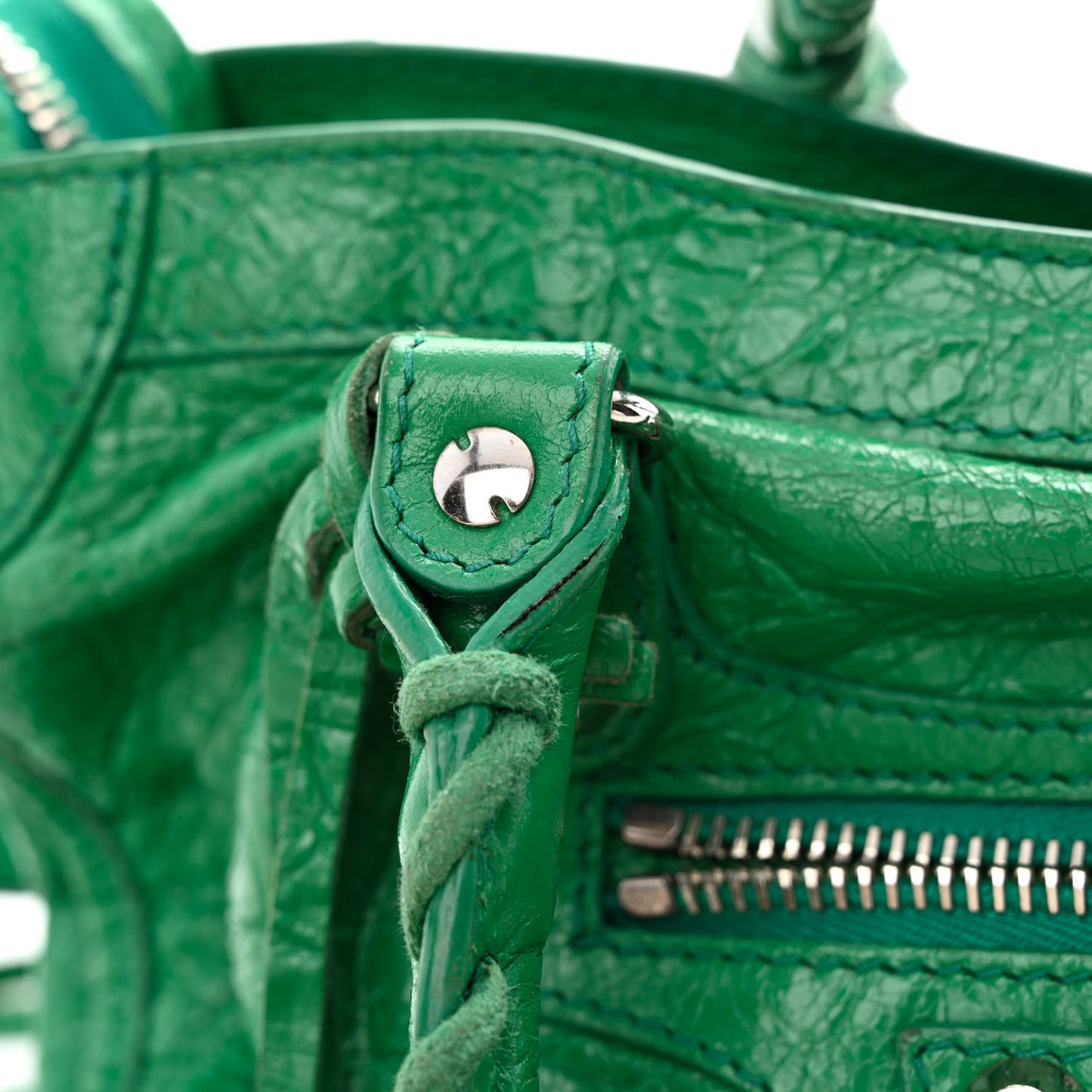 Agneau Classic Silver Hardware S City Magic Green