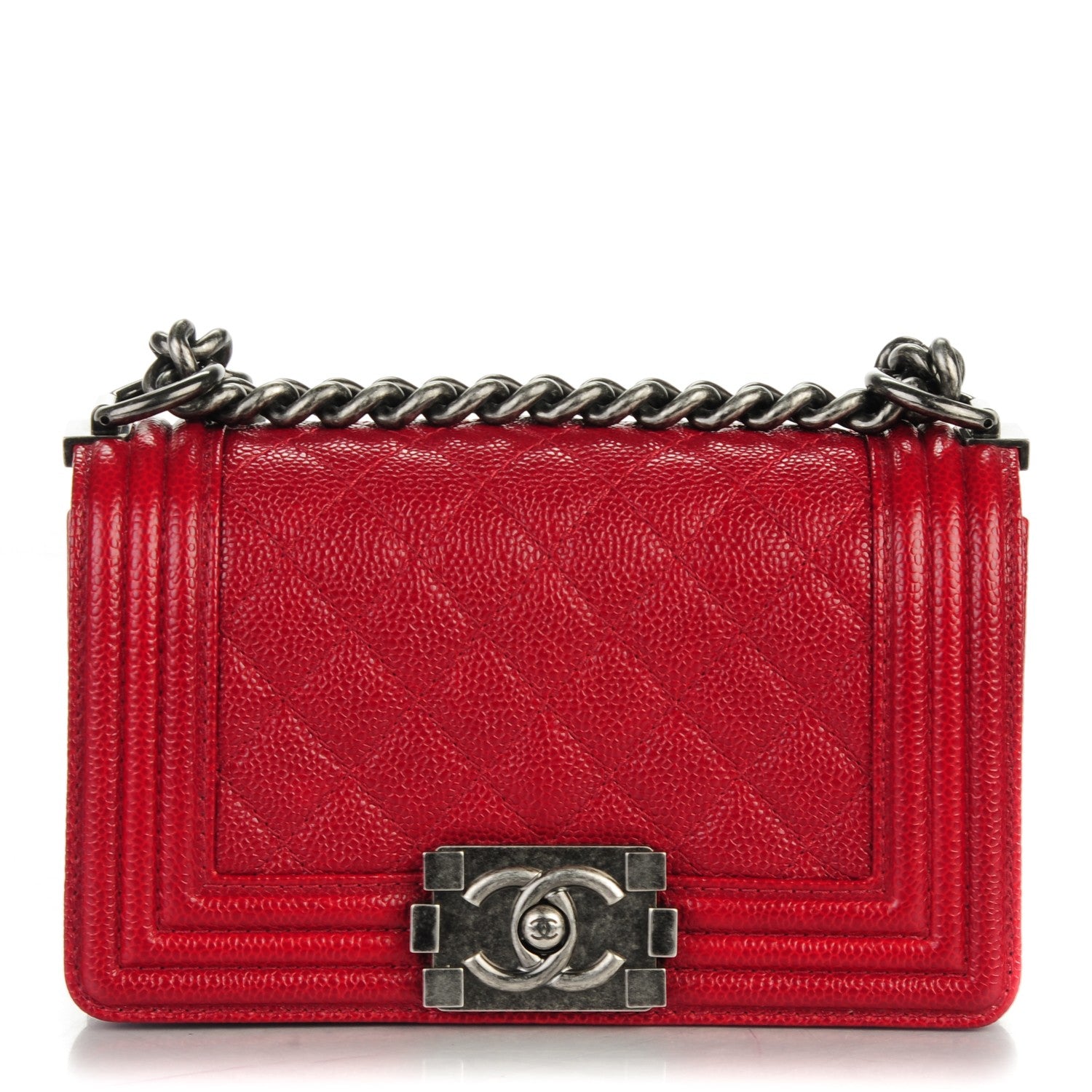 Chanel Caviar Quilted Small Boy Flap Dark Red 1 of 7