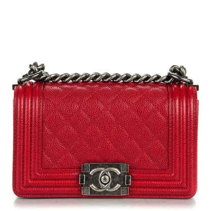 Chanel Caviar Quilted Small Boy Flap Dark Red 1 of 7