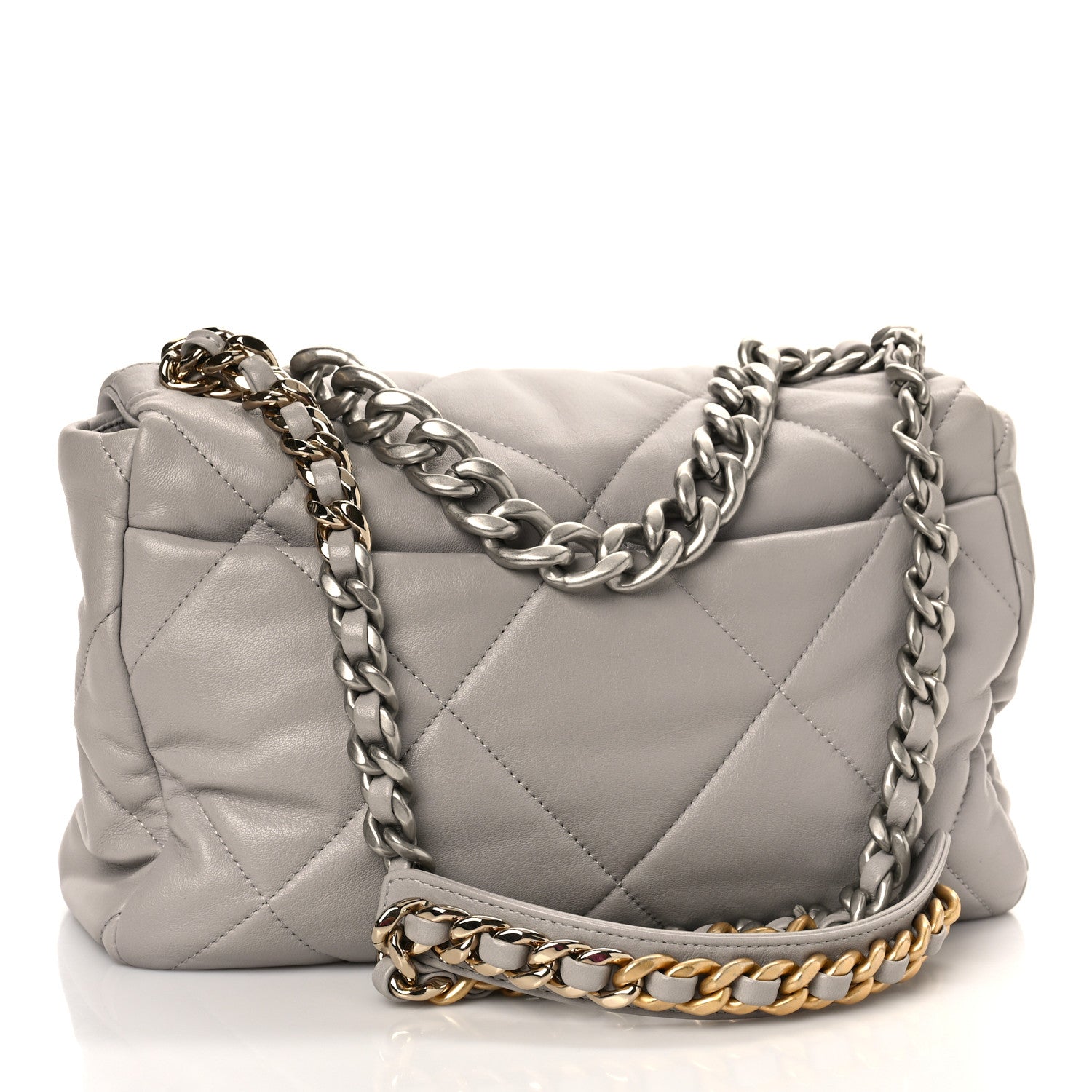 Chanel Lambskin Quilted Large Chanel 19 Flap Grey 3 of 9