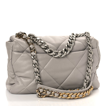 Chanel Lambskin Quilted Large Chanel 19 Flap Grey 3 of 9