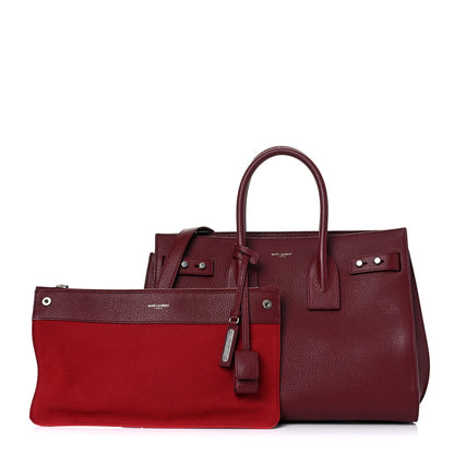 Saint Laurent Grained Calfskin Small Supple Sac De Jour Dark Pallisandre 2 of 17