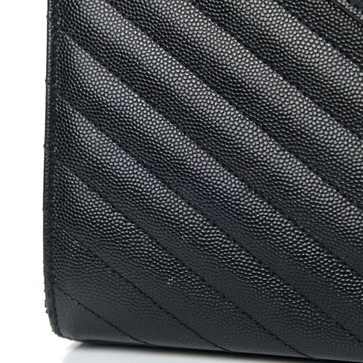 Grain De Poudre Matelasse Chevron Large Monogram Satchel Black