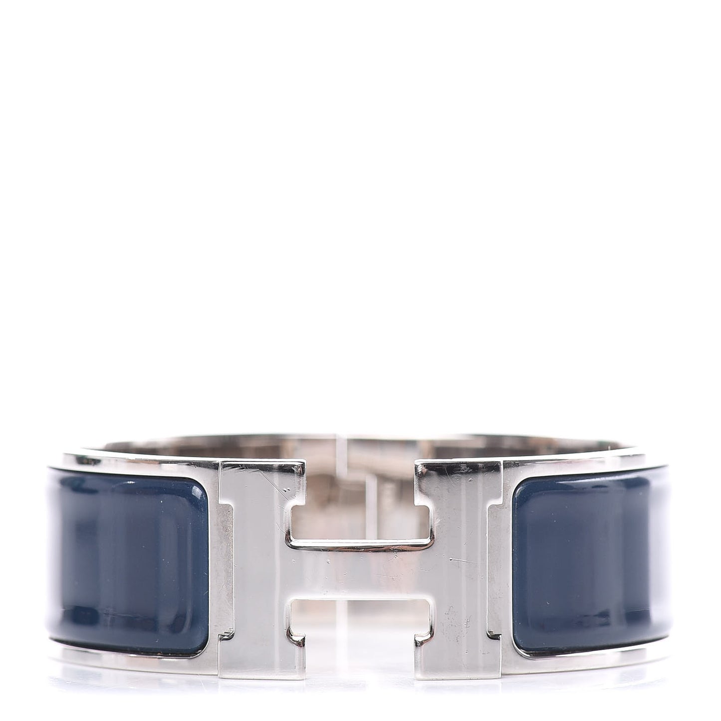 Enamel Wide Clic Clac H Bracelet PM Bleu Indigo
