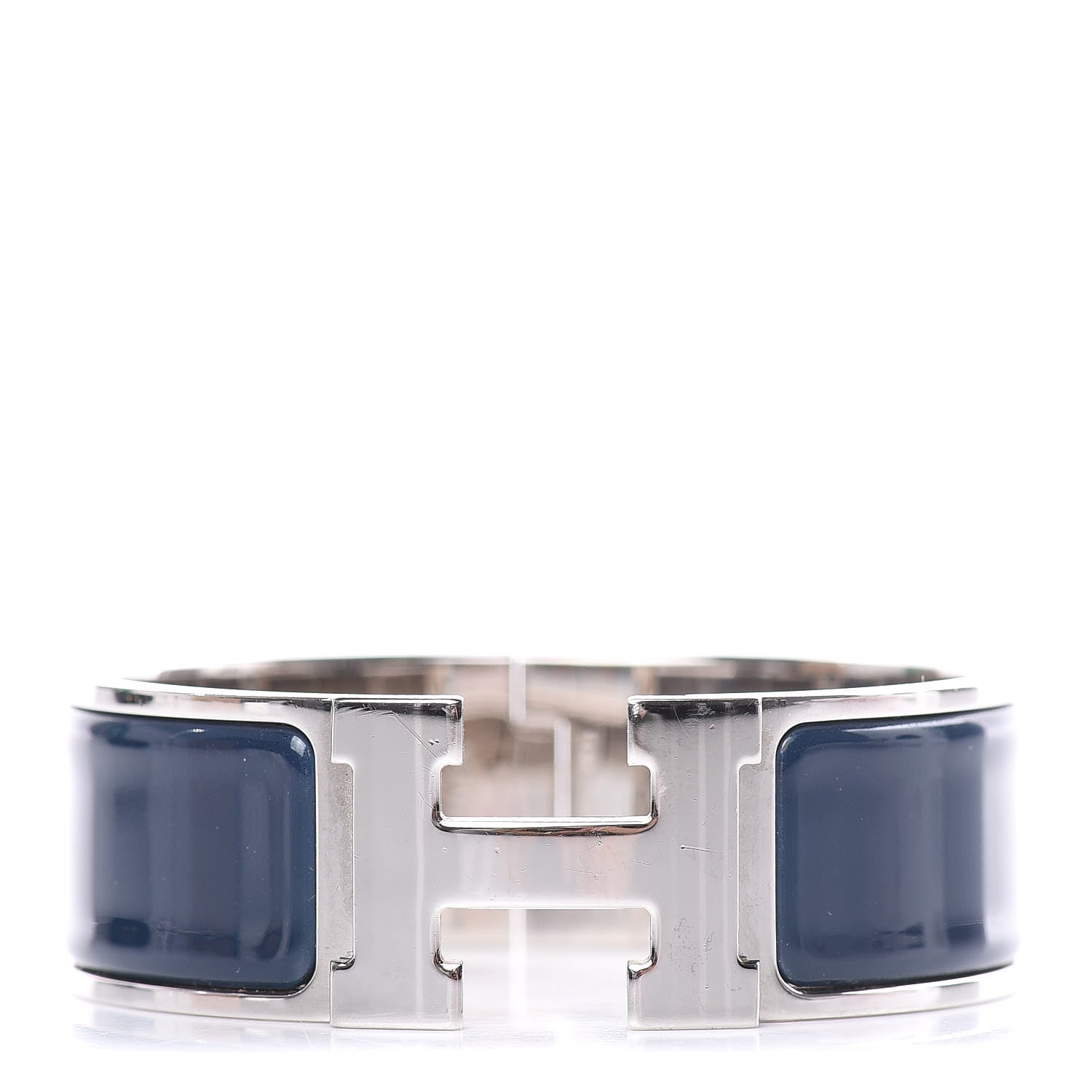 Hermes Enamel Wide Clic Clac H Bracelet PM Bleu Indigo 1 of 5