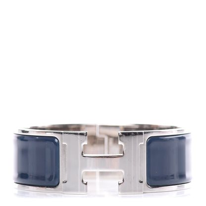 Hermes Enamel Wide Clic Clac H Bracelet PM Bleu Indigo 1 of 5