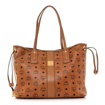 MCM Visetos Medium Liz Reversible Shopper Tote Cognac 1 of 21